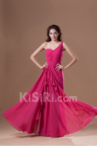 Chiffon One Shoulder Column Dress