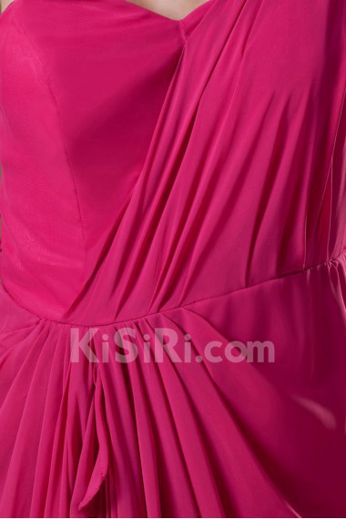 Chiffon One Shoulder Column Dress