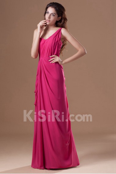 Chiffon One Shoulder Column Dress