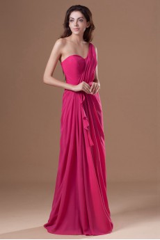 Chiffon One Shoulder Column Dress