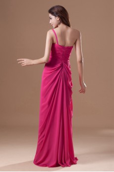 Chiffon One Shoulder Column Dress