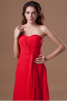 Chiffon Sweetheart Ankle-Length Column Dress