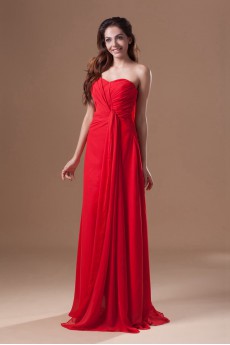 Chiffon Sweetheart Ankle-Length Column Dress