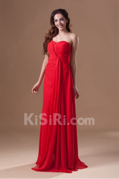 Chiffon Sweetheart Ankle-Length Column Dress