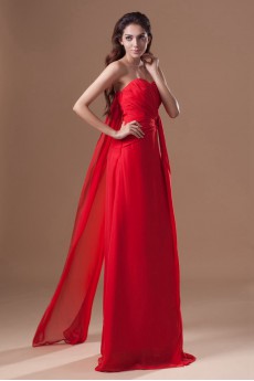 Chiffon Sweetheart Ankle-Length Column Dress