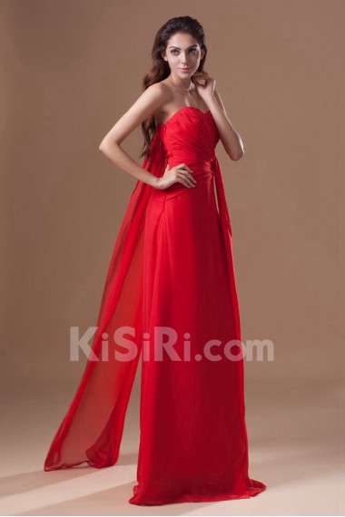 Chiffon Sweetheart Ankle-Length Column Dress