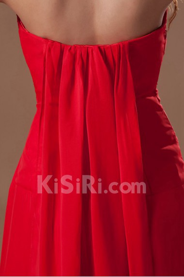 Chiffon Sweetheart Ankle-Length Column Dress