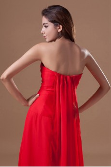 Chiffon Sweetheart Ankle-Length Column Dress