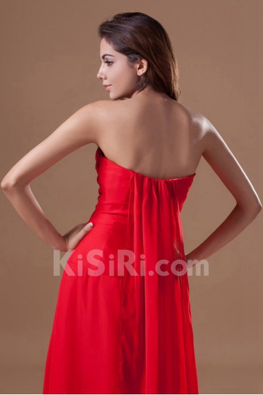 Chiffon Sweetheart Ankle-Length Column Dress