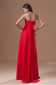 Chiffon Sweetheart Ankle-Length Column Dress