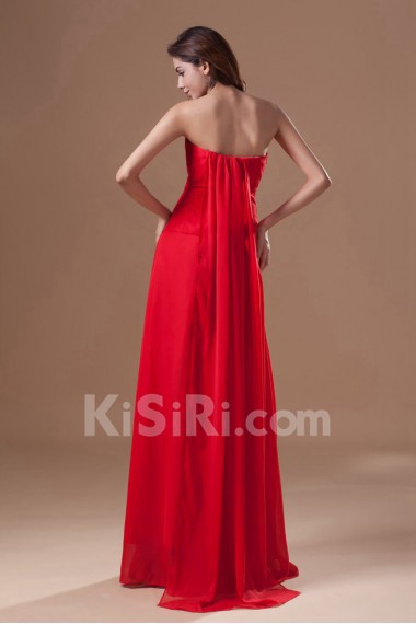 Chiffon Sweetheart Ankle-Length Column Dress