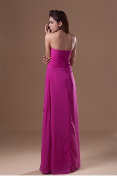 Chiffon Strapless Column Dress with Embroidery