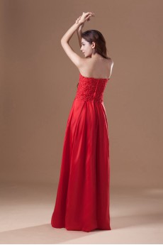 Taffeta Strapless Column Dress with Embroidery