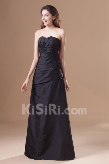 Taffeta Scallop A Line Dress with Directionally Ruched Bodice