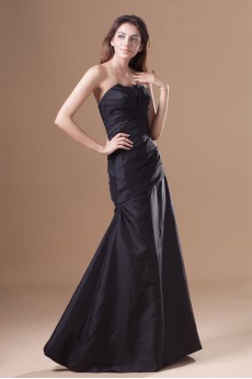 Taffeta Scallop A Line Dress with Directionally Ruched Bodice