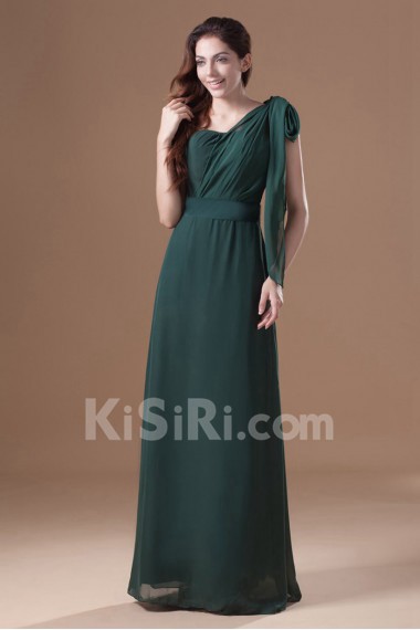 Chiffon One Shoulder Column Dress