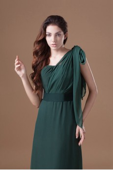 Chiffon One Shoulder Column Dress