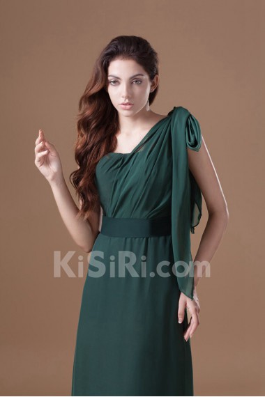 Chiffon One Shoulder Column Dress