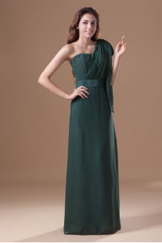 Chiffon One Shoulder Column Dress