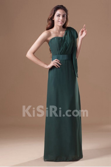 Chiffon One Shoulder Column Dress