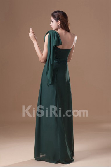 Chiffon One Shoulder Column Dress