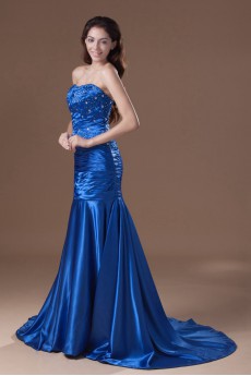 Satin Sweetheart Sheath Dress with Embroidery