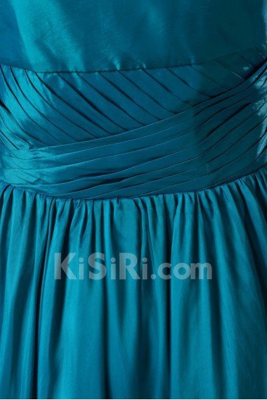 Taffeta V-Neck Dress with Embroidery