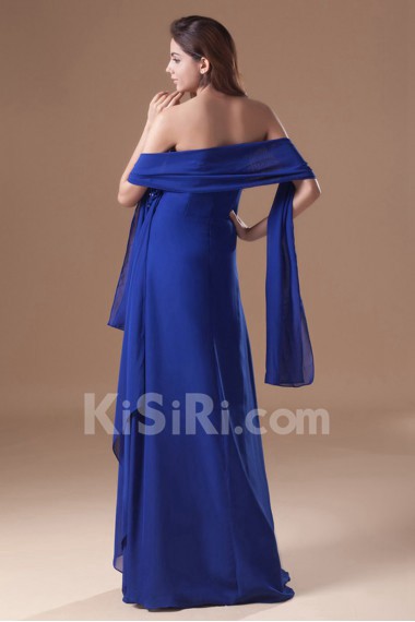 Chiffon Strapless Column Dress with Sequins