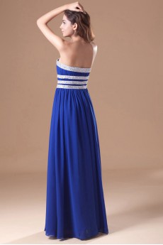 Chiffon Strapless Column Dress with Embroidery