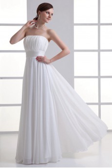 Chiffon Strapless Empire Gown with Sash