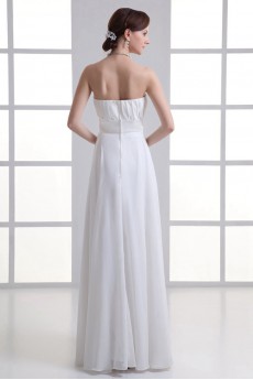 Chiffon Strapless Empire Gown with Sash