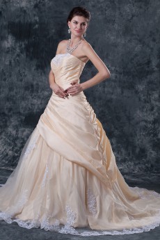 Gauze Strapless A-Line Dress with Embroidery