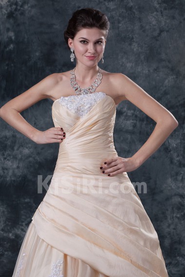 Gauze Strapless A-Line Dress with Embroidery