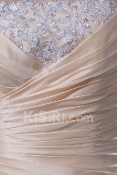 Gauze Strapless A-Line Dress with Embroidery