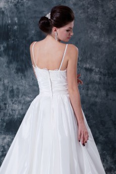 Satin Tulle Sweetheart A-Line Dress with Embroidery