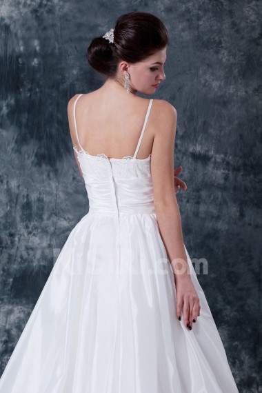 Satin Tulle Sweetheart A-Line Dress with Embroidery