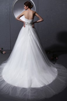 Tulle Sweetheart A-Line Dress with Ruffle Beaded