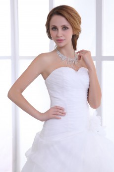 Organza Satin Sweetheart A-Line Dress