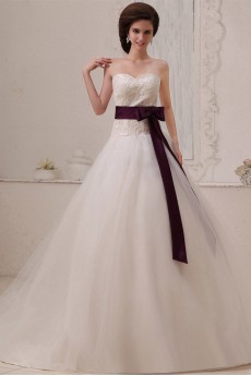 Tulle Sweetheart A-Line Dress with Embroidery