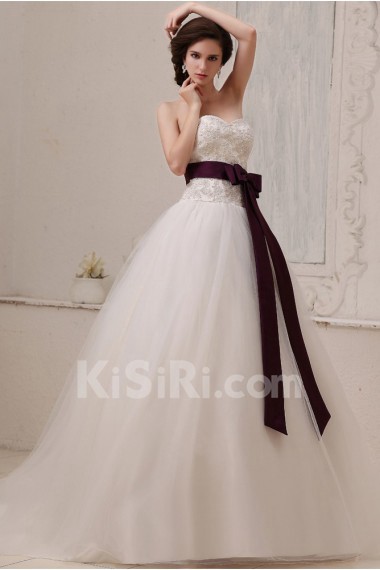 Tulle Sweetheart A-Line Dress with Embroidery