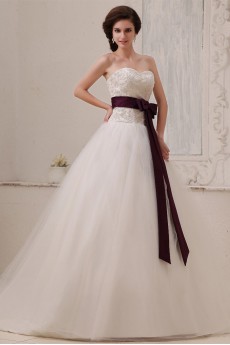 Tulle Sweetheart A-Line Dress with Embroidery