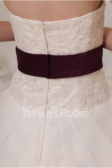 Tulle Sweetheart A-Line Dress with Embroidery