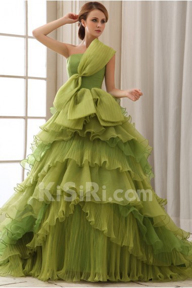 Organza Strapless A-Line Dress