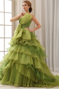 Organza Strapless A-Line Dress