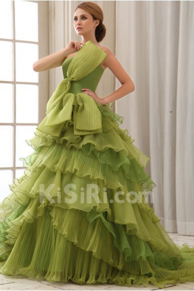 Organza Strapless A-Line Dress