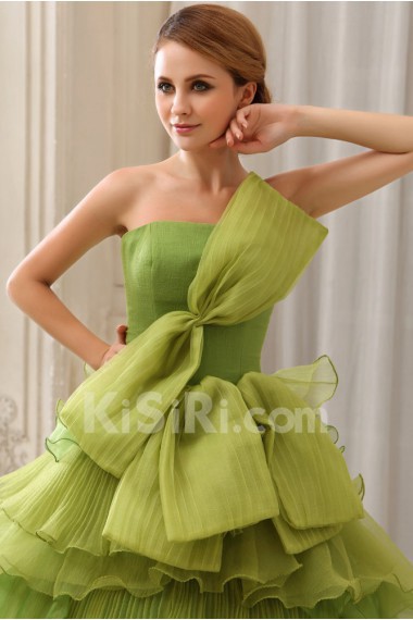 Organza Strapless A-Line Dress