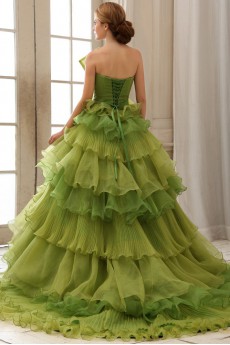 Organza Strapless A-Line Dress