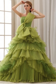 Organza Strapless A-Line Dress