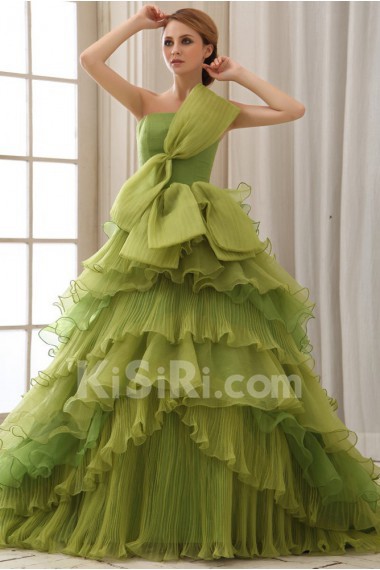 Organza Strapless A-Line Dress