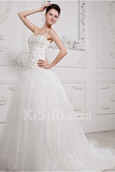 Yarn Sweetheart Ball Gown with Beaded